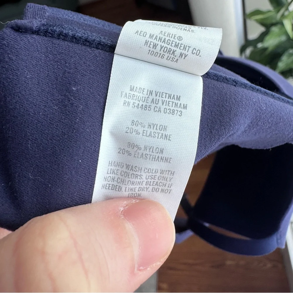 Aerie SMOOTHEZ Demi Lightly Lined Blue Scalloped Bra